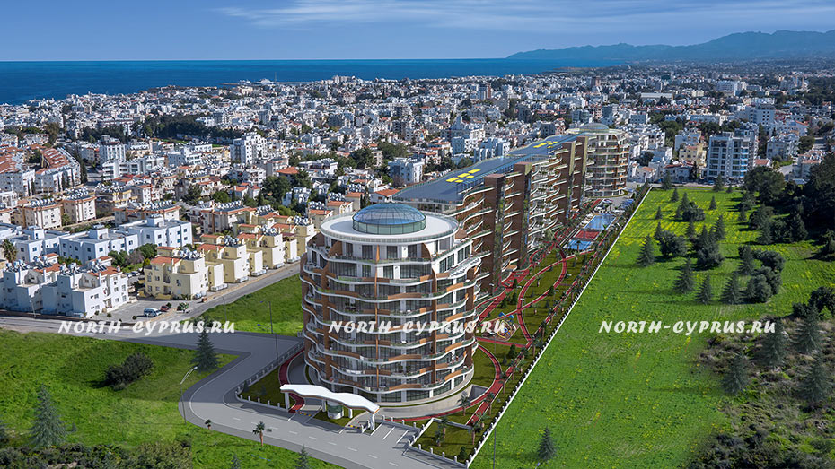 Современный жилой комплекс в центре города Кирения на Кипре
